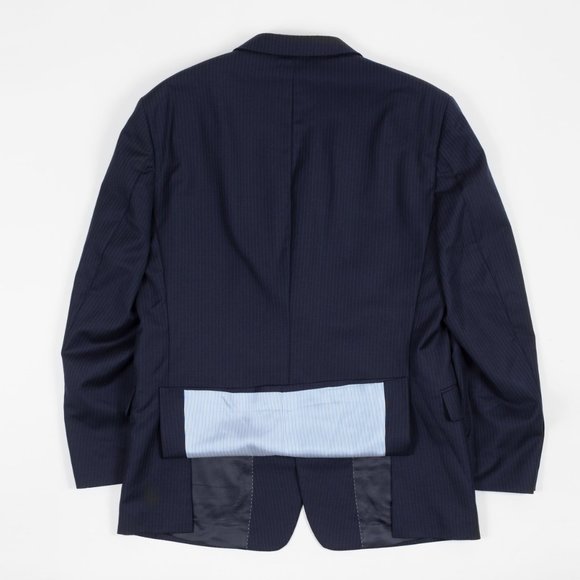 Tommy Hilfiger Pin Stripe Navy Blue Blazer double vent suit jacket 42R - Picture 12 of 12